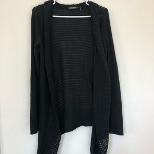 Daisy Fuentes open front black cardigan